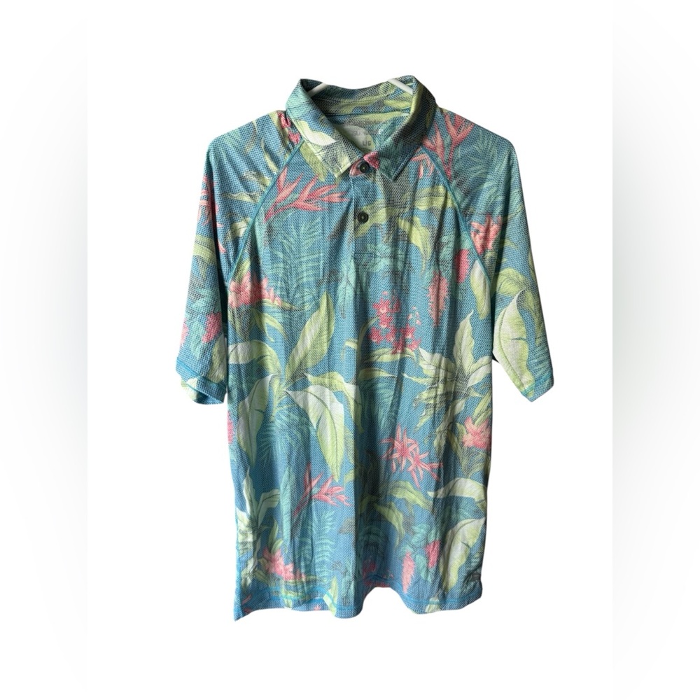 Tommy Bahama Blue and Green Floral Men's Shirt